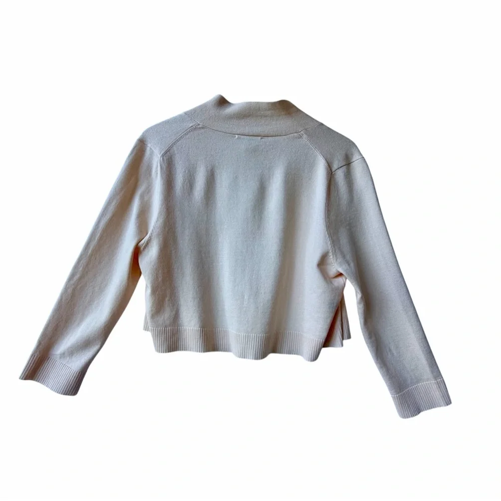 Calvin Klein Cropped Open Front Cardigan Shrug Blush Pink/Pale Peach Size Large